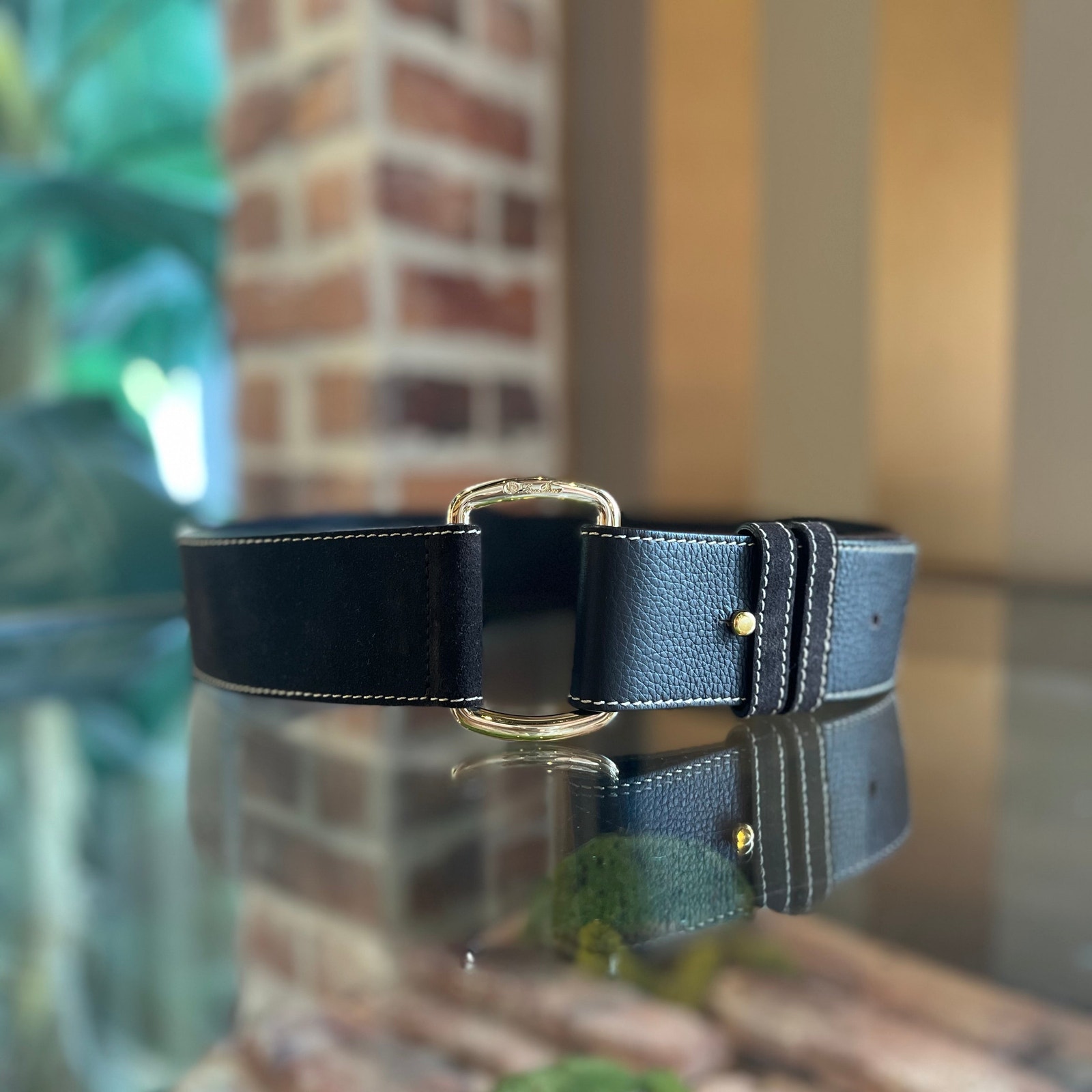 Loro Piana Brown Suede Belt Sz 90/36